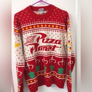 Toy Story Pizza Planet Christmas Sweater size Large